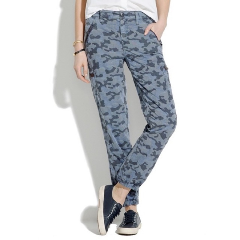 Madewell Zip Blue Camo Joggers